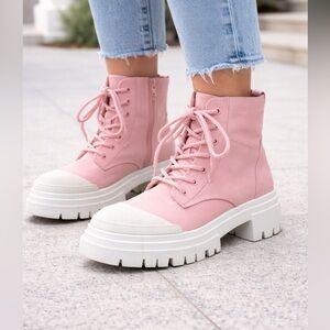 ALDO Charline Chunky-Soled Woven Combat Boots Size 9